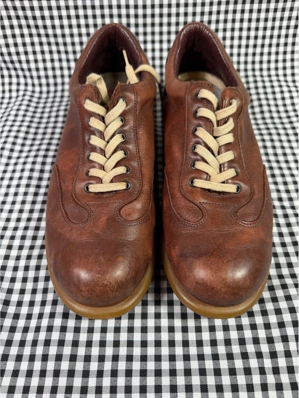 Camper Pelotas Women's EU 39 US 8.5 Brown Leather Lace Up Sneakers Shoes Spain